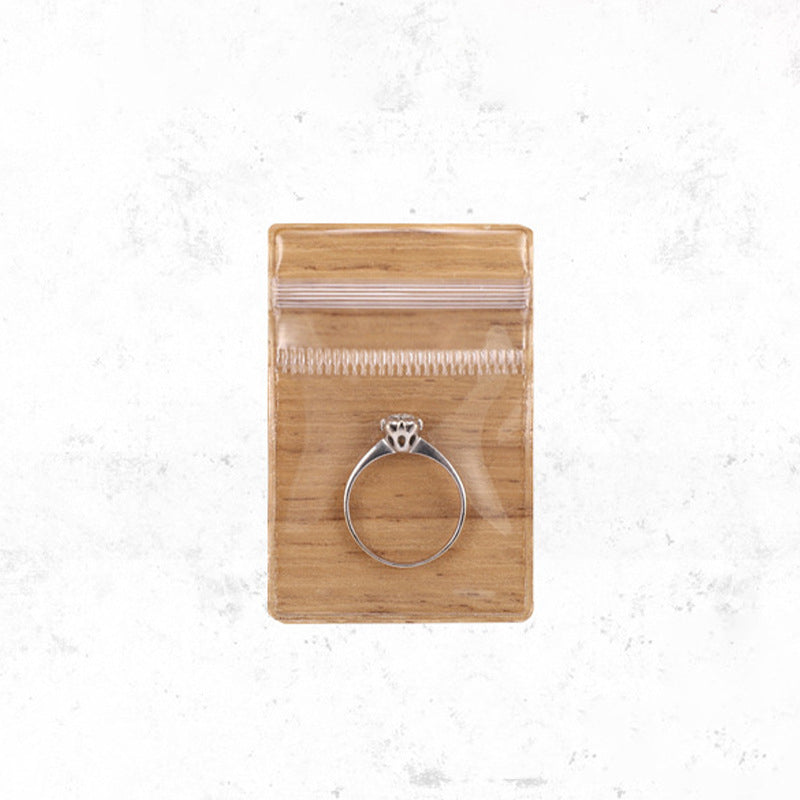 Wood Grain PVC Top Seal Ziplock Bags Clear Durable 10pcs 4x6-15x15cm 6