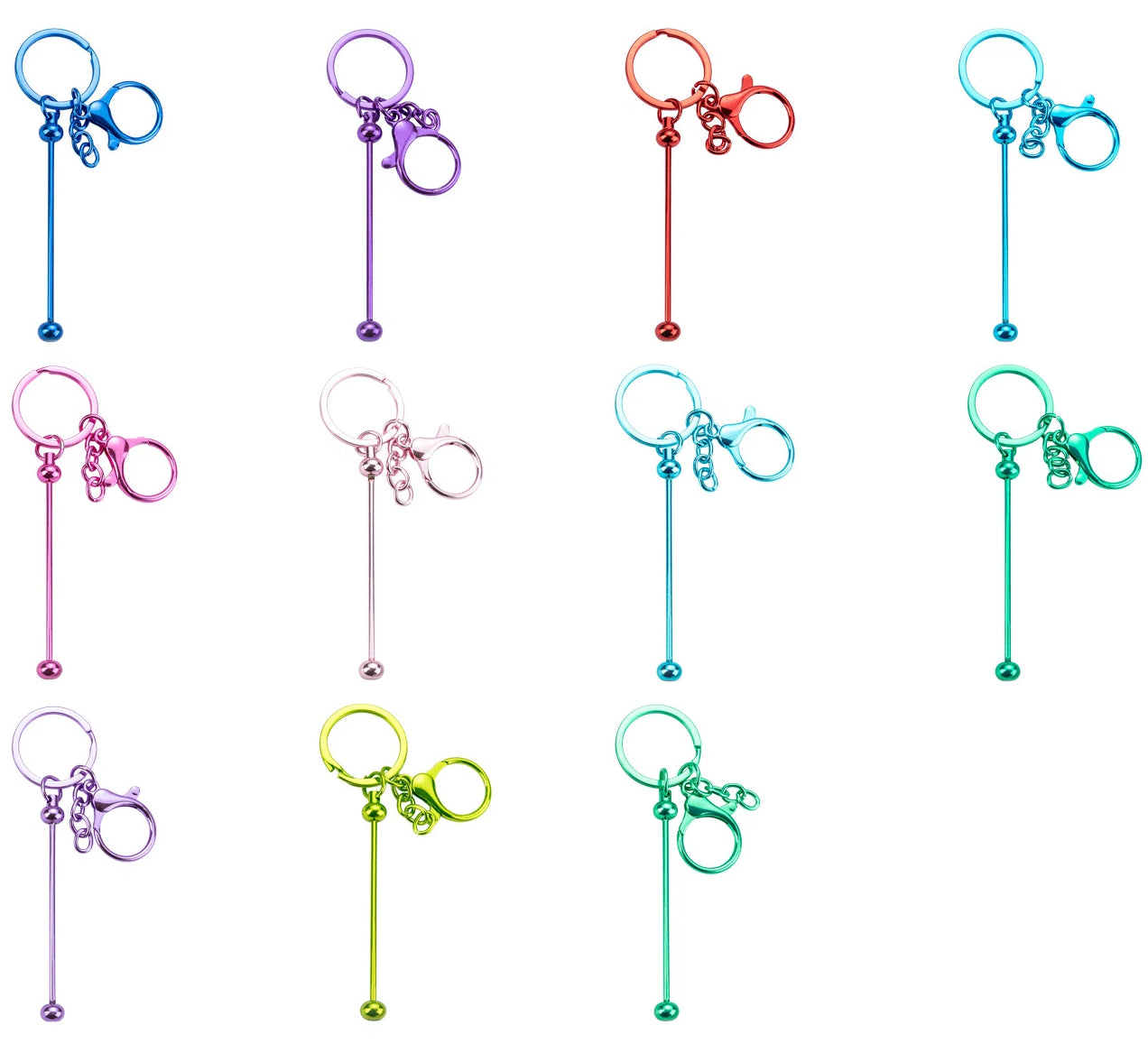 Beadable UV Plating DIY Metal Keychain