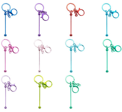 Beadable UV Plating DIY Metal Keychain