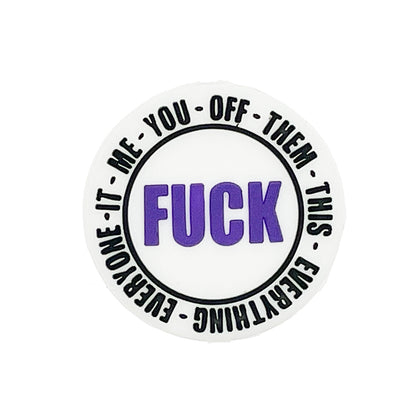 Silicone Focal Beads Bold Text Circular FUCK Edgy Style 20pcs 4