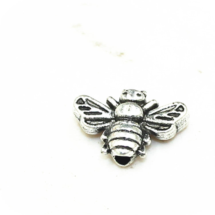 Bee Metal Beads 12mm 3D Antique Silver and Gold Tone 60pcs 3