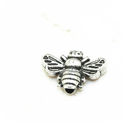 Bee Metal Beads 12mm 3D Antique Silver and Gold Tone 60pcs 3