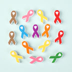 Silicone Focal Beads Awareness Ribbon Colorful Multi Color Ribbon 20pcs 4