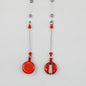 Beadable Badge Reels Retractable ID Keychain Clip - Transparent Red
