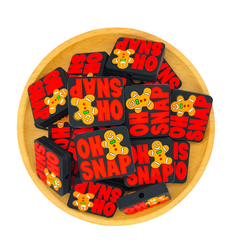 Silicone Focal Beads Christmas Gingerbread 2