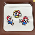 Painted Acrylic Beads Super Mario Embossed Enamel Characters 10pcs
