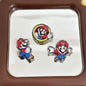 Painted Acrylic Beads Super Mario Embossed Enamel Characters 10pcs