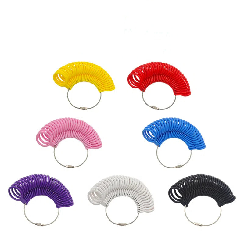 US Ring Sizer Measuring Tool Plastic Metal Fan Shaped 10cm 1pc