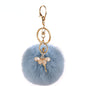 Pom Pom Keychain Alloy Ballet Girl Gold Tone with Rhinestones 11