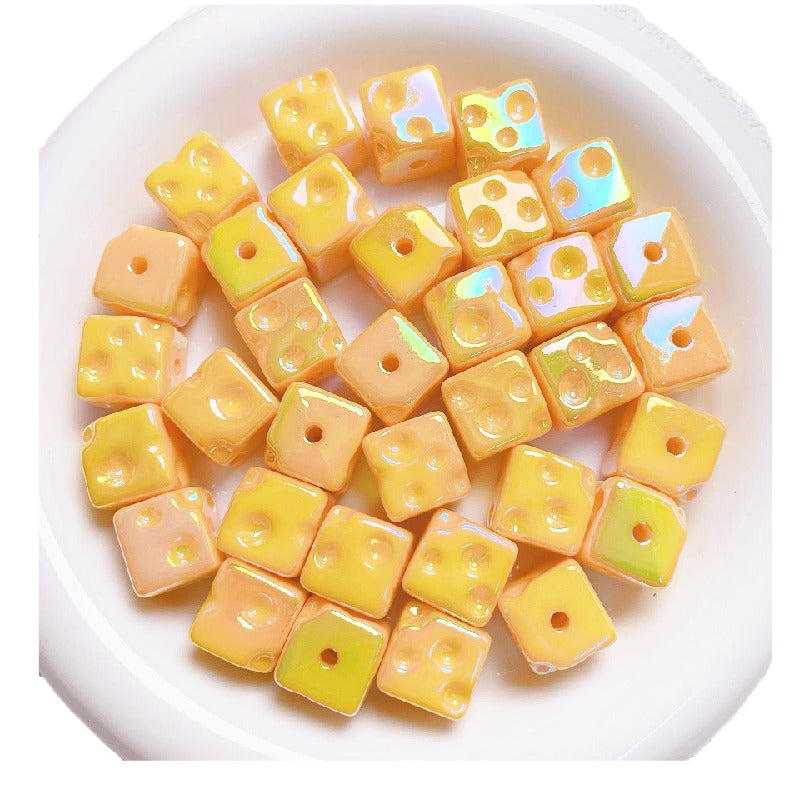 Light In The Dark Square Acrylic Beads 14.5mm Cheese Cube 10pcs 5