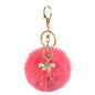 Pom Pom Keychain Alloy Ballet Girl Gold Tone with Rhinestones