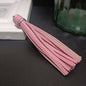 Silver PU Leather Tassel Keychain Metallic 9cm Length - 5 Pink
