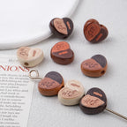 Coffee Bean Heart Acrylic Beads 22mm Rustic Woodgrain Texture 20pcs 2