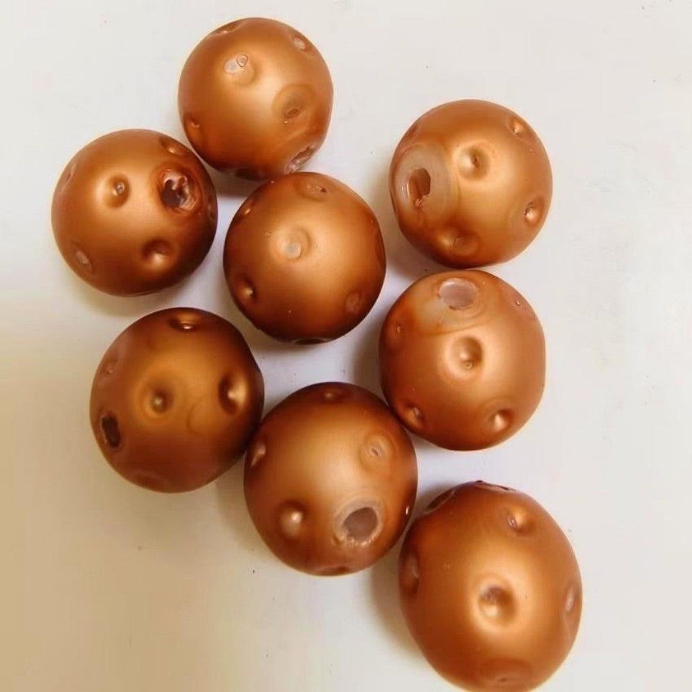 Matte Gold 20mm Golf Ball Bubblegum Beads 10pcs 2