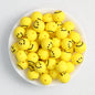 15mm Smiley Face Printed Round Silicone Beads  50pcs 5