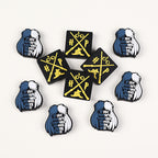 Silicone Focal Beads Witch Magician Black Yellow Symbols 20pcs