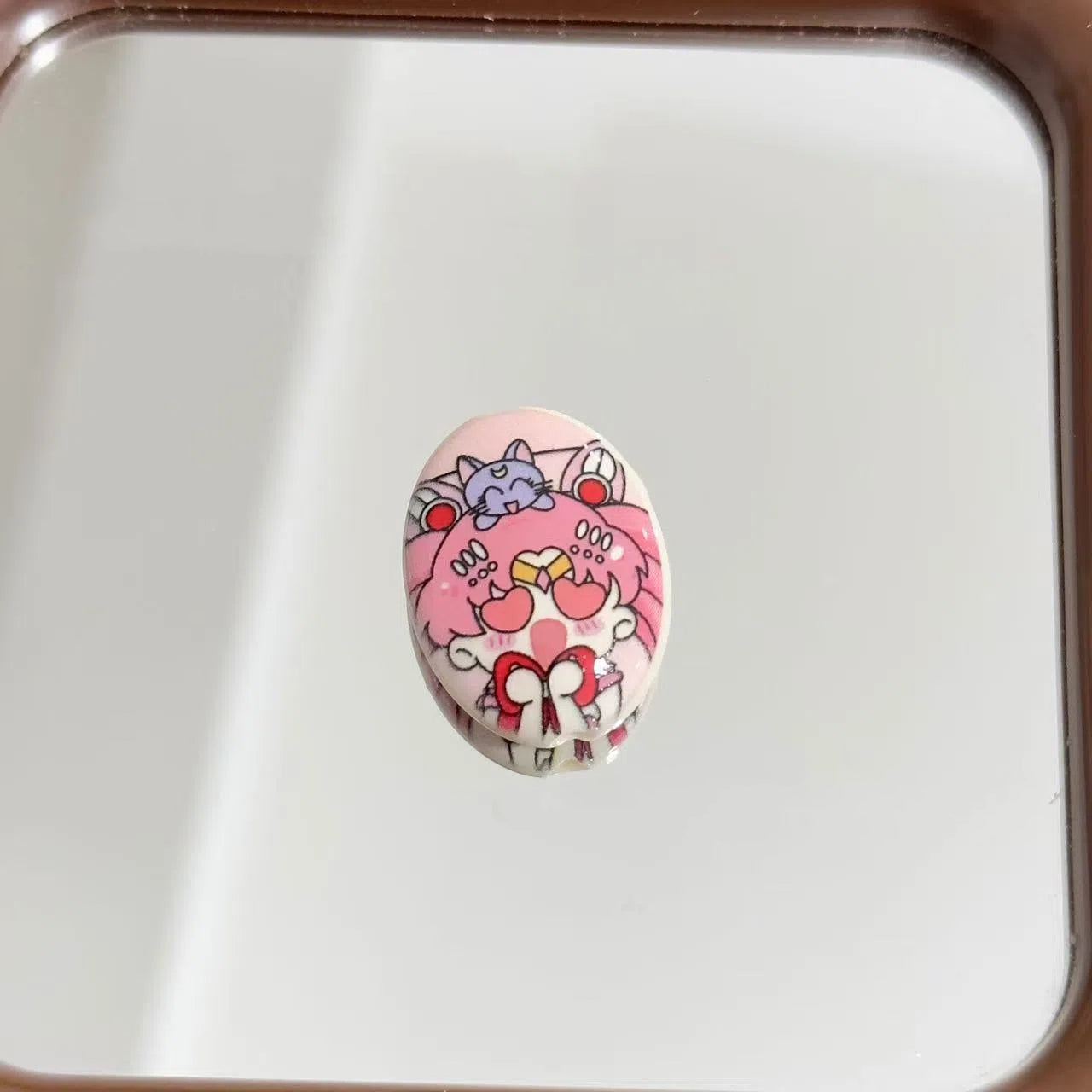 Oval Acrylic Beads 25mm Sailor Moon Anime Pattern 10pcs 5