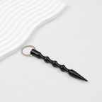 Self Defense Keychain Alloy Aviation Aluminum Bamboo Design - black