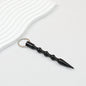 Self Defense Keychain Alloy Aviation Aluminum Bamboo Design - black