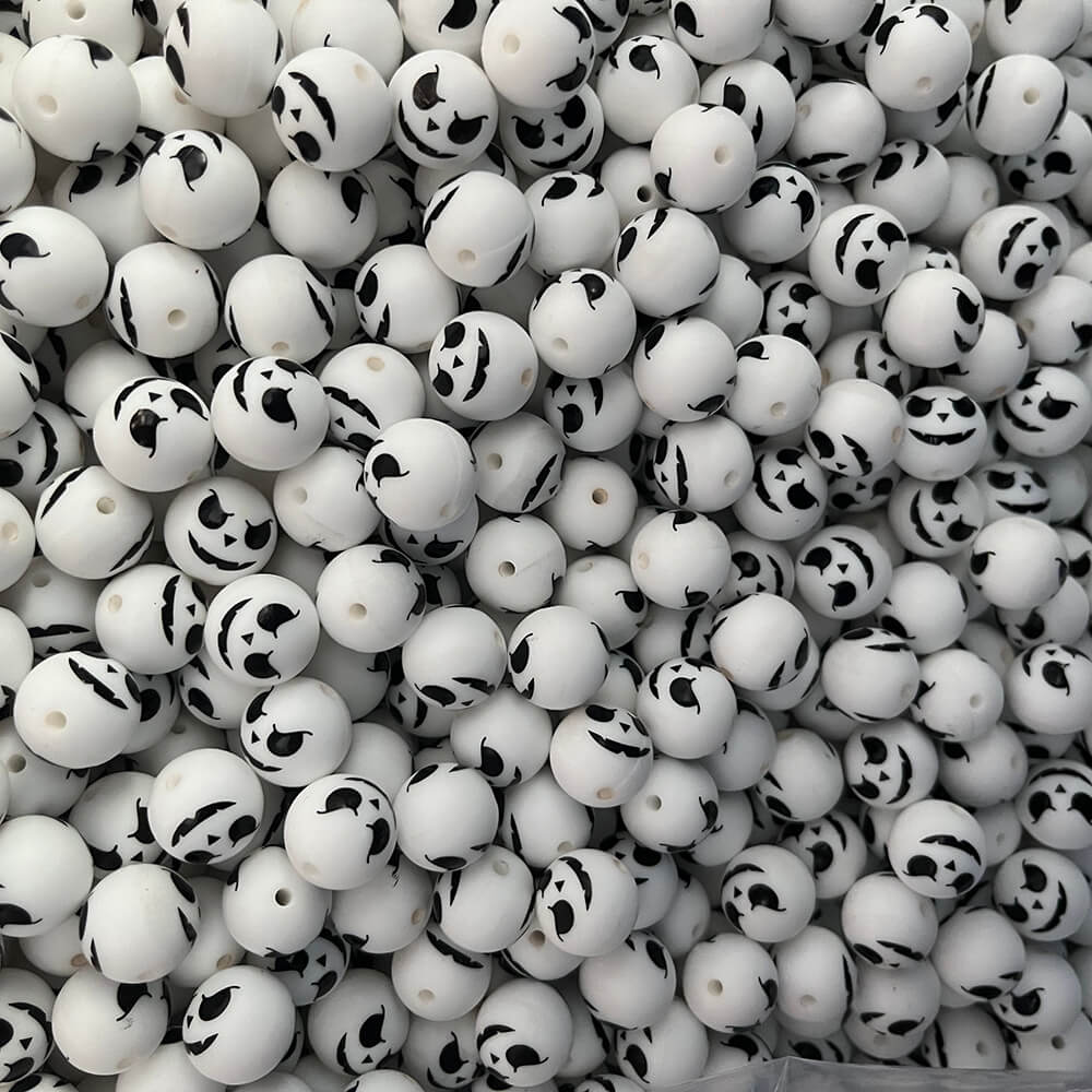 2-#157 Halloween Printed Silicone Beads
