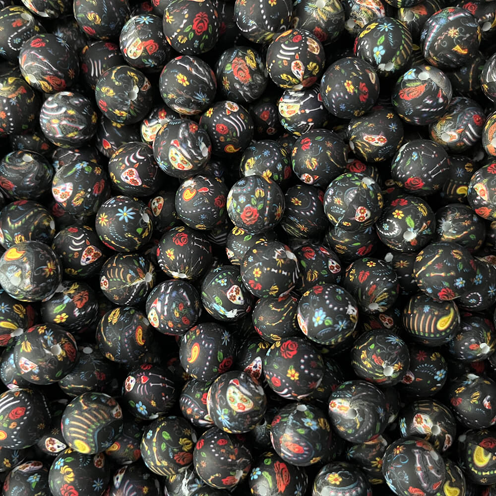 20 Halloween Printed Silicone Beads