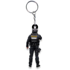 Acrylic Tactical Vest Police Cap Keychain Bold Yellow 226 Design 12