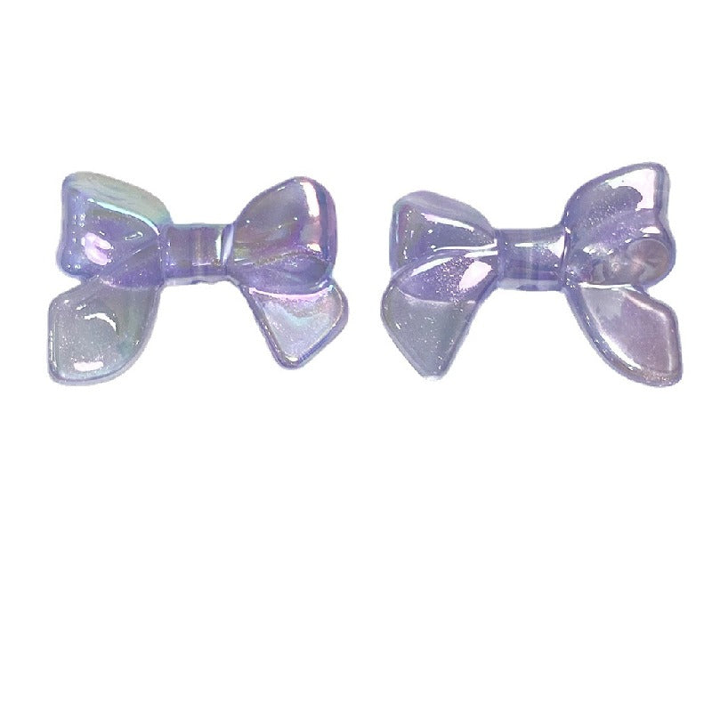 Glow Bowknot Acrylic Beads 24x32mm Iridescent Light In The Dark 10pcs 5