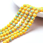 Frosted Round Glass Beads 8mm Neon Splash Pattern 100pcs 12