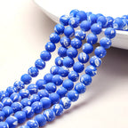 Frosted Round Glass Beads 8mm Neon Splash Pattern 100pcs 6