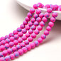 Frosted Round Glass Beads 8mm Neon Splash Pattern 100pcs 10