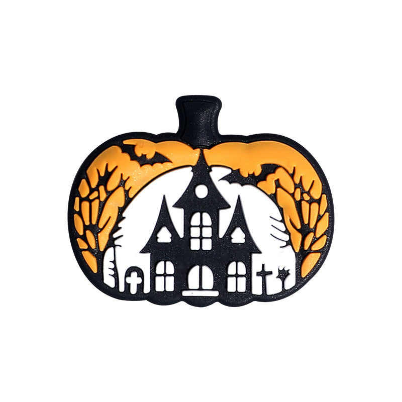 Silicone Focal Beads Halloween Pumpkin Head Bat Castle 20pcs 2