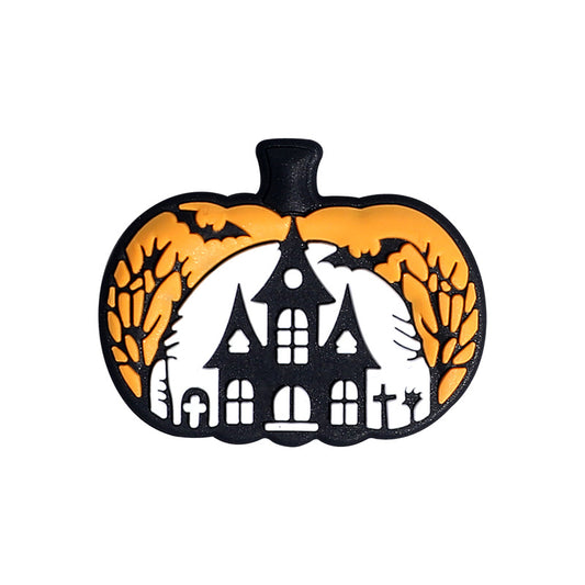 Silicone Focal Beads Halloween Pumpkin Head Bat Castle 20pcs 2
