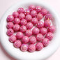 UV Finish Acrylic Plaid Round Beads 16mm Glossy Colorful 10pcs 14