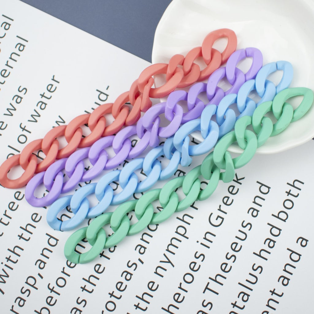 Matte Colorful Acrylic Open Chain Links 23mm 100pcs 2
