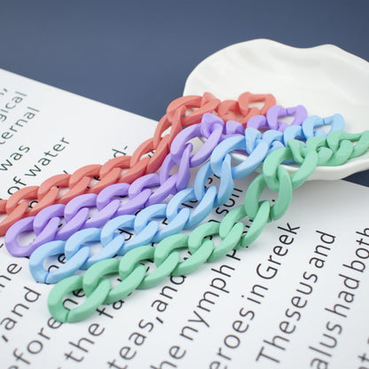 Matte Colorful Acrylic Open Chain Links 23mm 100pcs 3