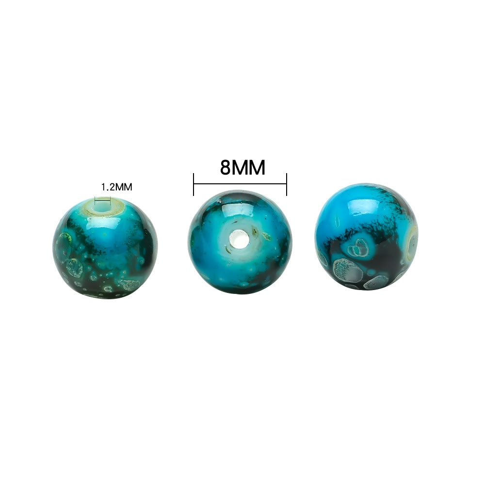 Crackle Round Glass Beads 8mm Multicolor Imitation Ceramic 200pcs 4