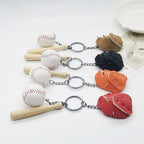 Leather Baseball Keychain Mini Glove Bat and Ball Sports Accessory 2