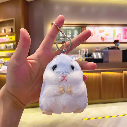 Plush Hamster Keychain Cartoon Soft Pastel Animal Charm 7