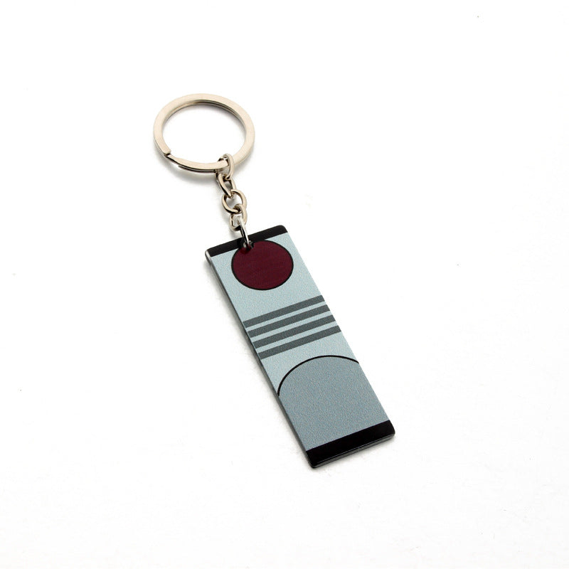 Acrylic Rectangular Keychain Creative Modern Design Blue Maroon 3