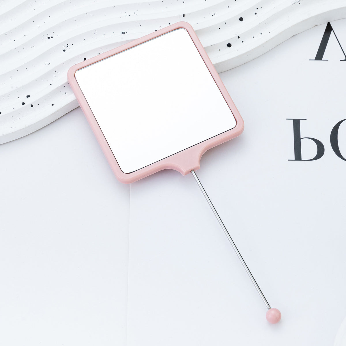 Beadable Plastic Mirrors Handheld Square