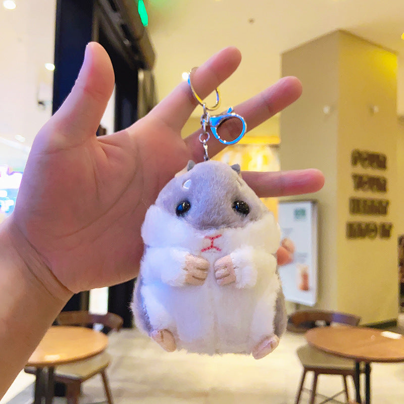 Plush Hamster Keychain Cartoon Soft Pastel Animal Charm 6