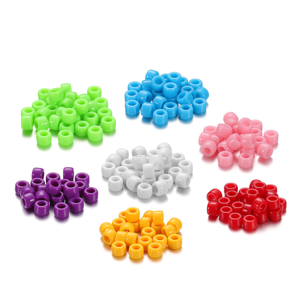 Candy Colored Pony Beads Acrylic 8mm Bright Mixed 100pcs