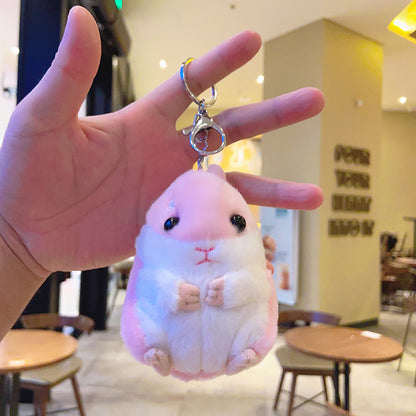 Plush Hamster Keychain Cartoon Soft Pastel Animal Charm 8