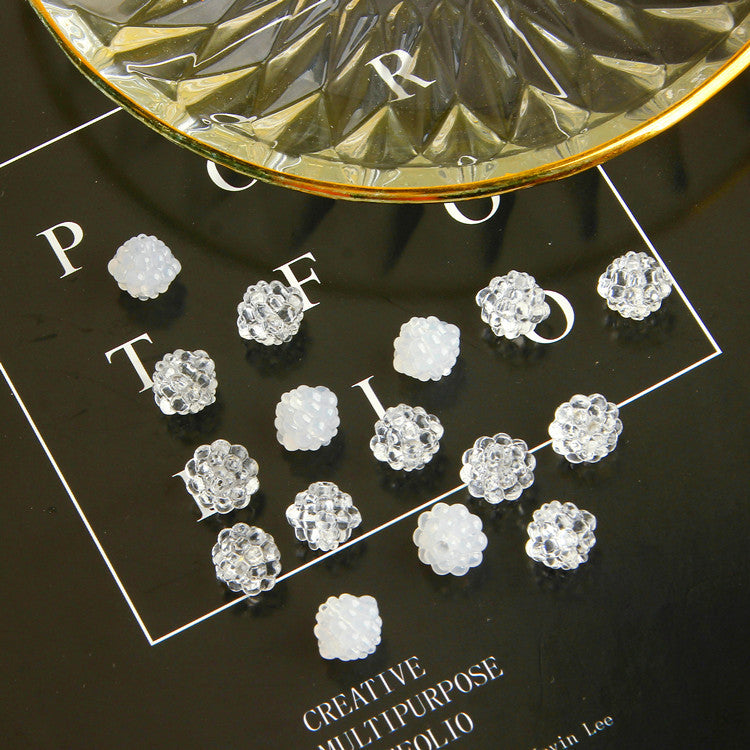 Transparent Mulberry Shaped Acrylic Beads 11x12mm 1pc 3