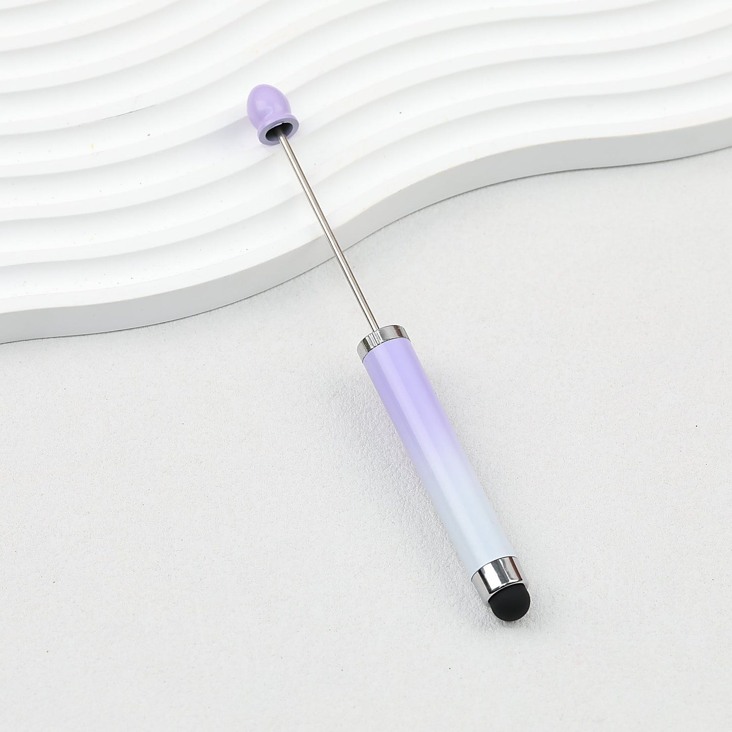 Gradient Color 3 In 1 Beadable Stylus Pens Plastic Body - Purple gradient