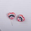 Hand Drawn Heart Rabbit Acrylic Beads 19x17.5mm Colorful 5pcs 4
