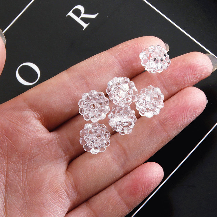 Transparent Mulberry Shaped Acrylic Beads 11x12mm 1pc 6