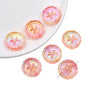 Flat Round Acrylic Beads 23mm Iridescent Puppy Wreath Design 8pcs 9