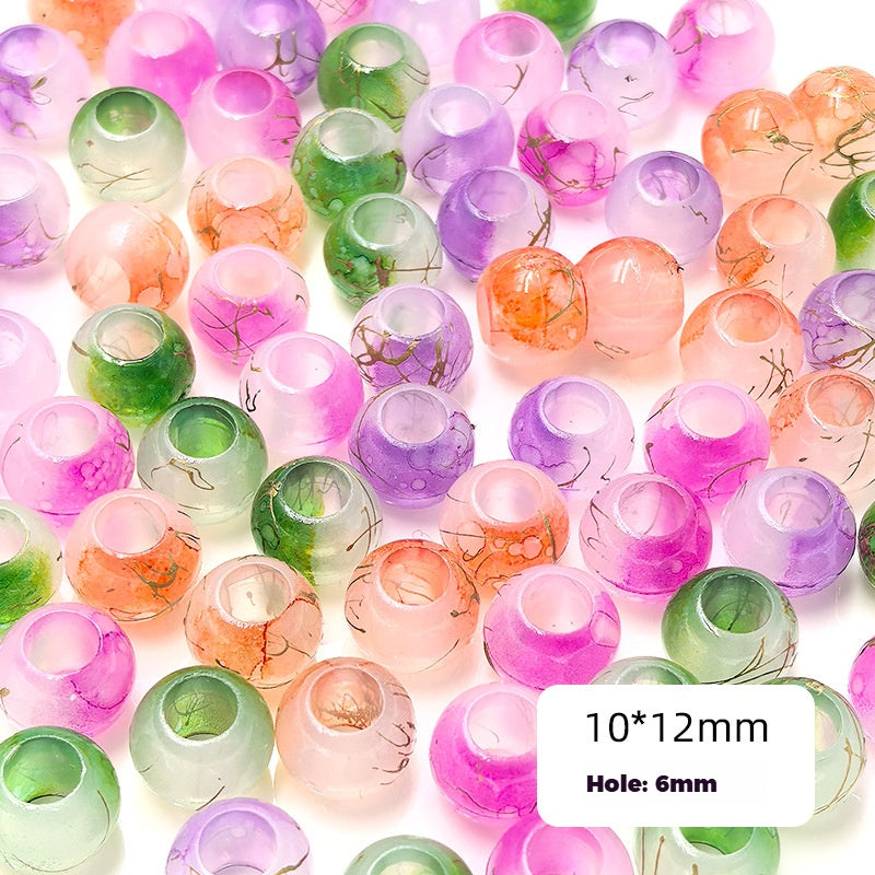Gradient Pony Beads 12mm Large Hole Translucent Pastel 100pcs
