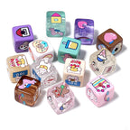 Cartoon Square Acrylic Beads 12mm Printed 5pcs 4